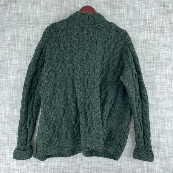 Aran Crafts Cardigan sweater Ireland 100% merino wool L c157 - Picture 4 of 6